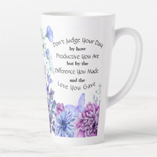 Blue Purple Wildflower Inspirational Latte Mug