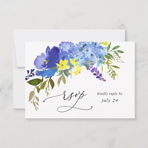 Blue Purple  Yellow Floral w Meal RSVP