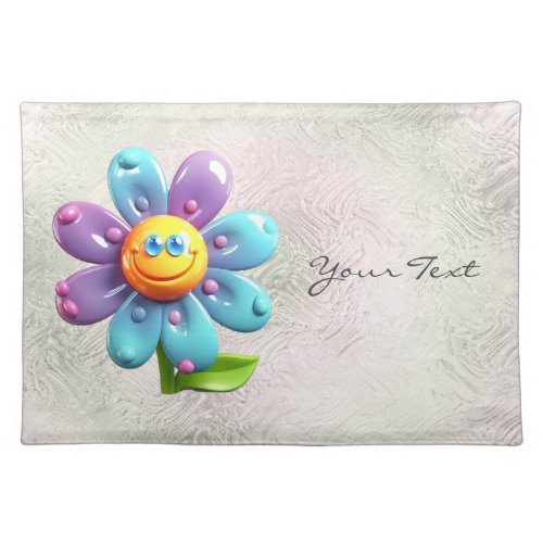 Blue Purple Yellow Flower Cloth Table Placemat