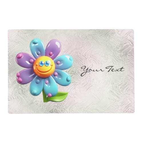 Blue Purple Yellow Flower Placemat