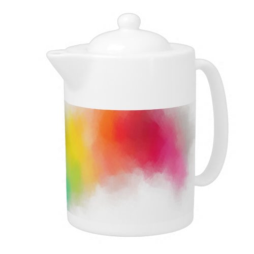 Blue Purple Yellow Green Pink Red  Rainbow Colors Teapot