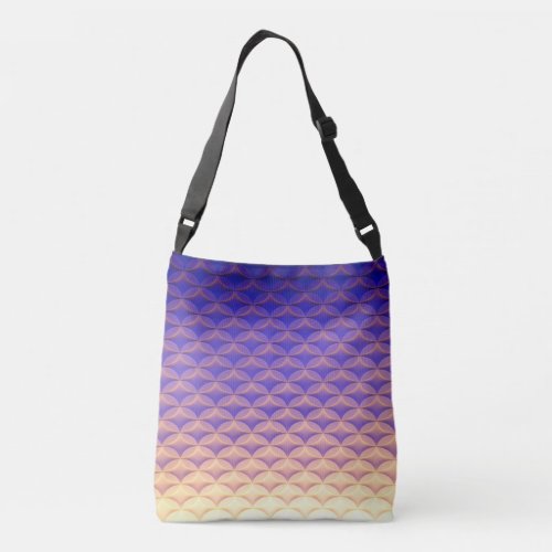 Blue Purple Yellow Pattern Trendy Mermaid Tail Crossbody Bag