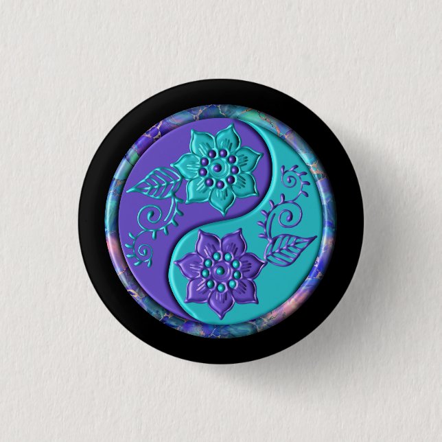 Blue & Purple Yin Yang Button (Front)