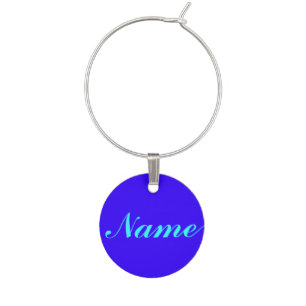 Blue Purple Your Name wine charm tag label