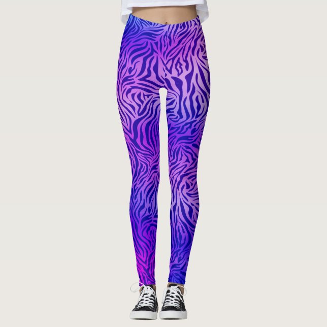 Blue purple zebra leggings (Front)