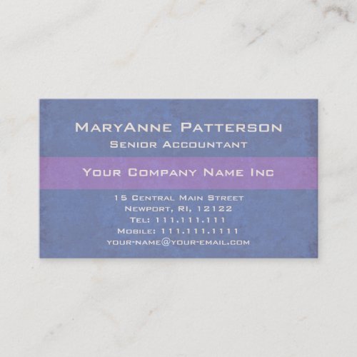 Blue PurpleTextured Italian Corporate Business Card