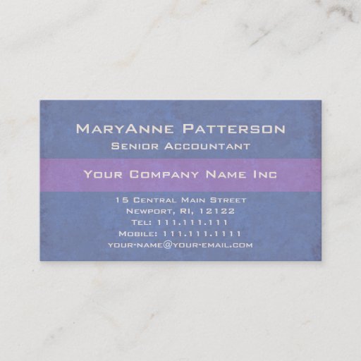 Customizable Blue PurpleTextured Italian Corporate Business Card