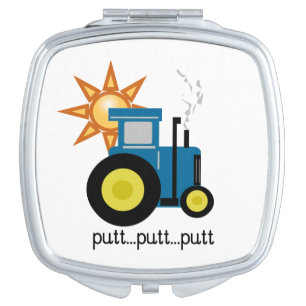 Blue Putt Putt Tractor Mirror For Makeup