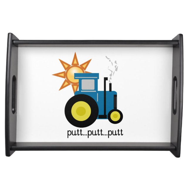Blue Putt Putt Tractor Serving Tray (Front)