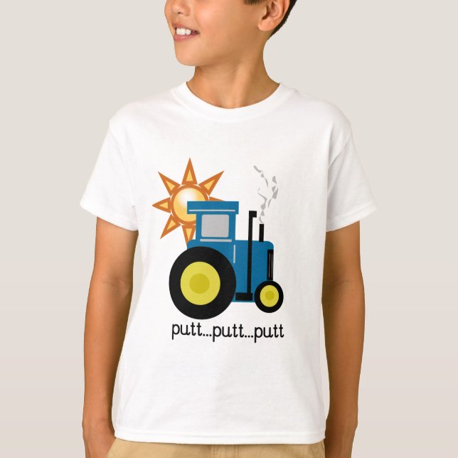 Blue Putt Putt Tractor Tshirts and Gifts (Front)