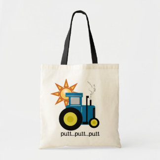 Blue Putt Putt Tractor Tshirts and Gifts Tote Bag