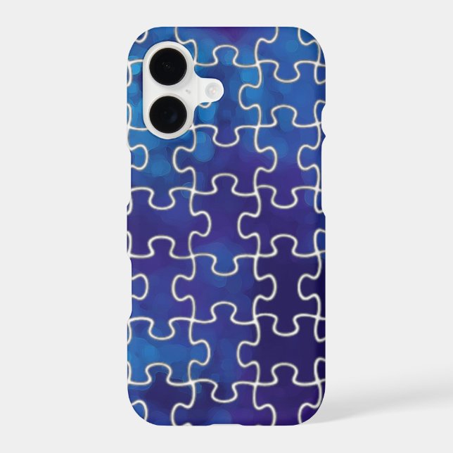 blue puzzle pieces Case-Mate iPhone case (Back)