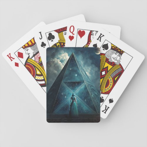 Blue Pyramid Surreal Visionary Art Playing Cards