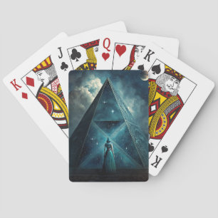 Blue Pyramid Surreal Visionary Art Poker Cards