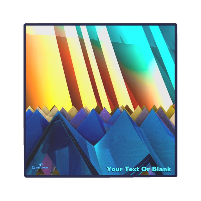 Blue Pyramids and Prism Metal Print (Front)