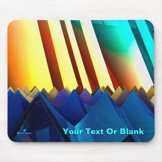 Blue Pyramids and Prism Mouse Pad (Front)