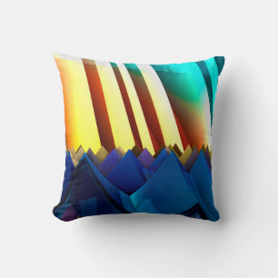 Blue Pyramids and Prism Throw Pillow