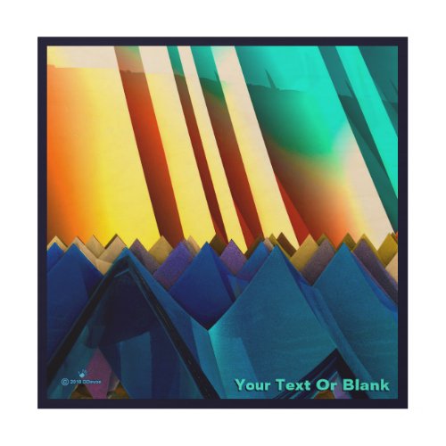 Blue Pyramids and Prism Wood Wall Art