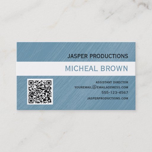Customizable Blue QR Code Business Card