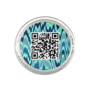 Blue QR CODE Ring