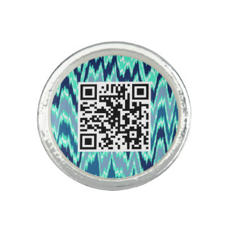 Blue QR CODE Ring