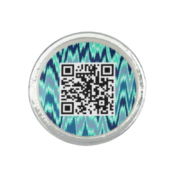 Blue Qr Code Ring by mariannegilliand at Zazzle