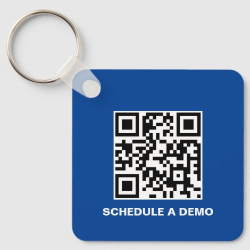 Blue QR Code Schedule A Demo  Keychain
