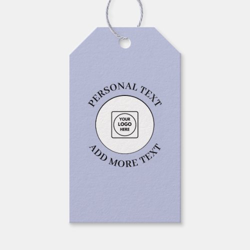 Blue QR Logo Text Business Gift Label price tags