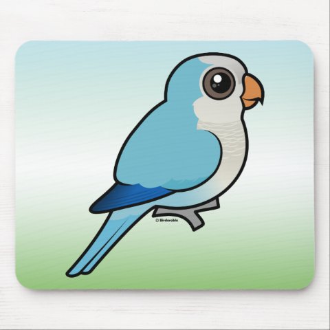 Birdorable Blue Quaker Parrot Mousepad | Cute Bird Gifts