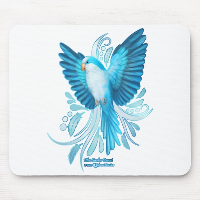Blue Quaker Parrot Mouse Pad (Front)