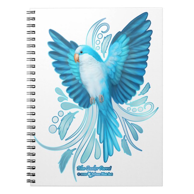 Blue Quaker Parrot Notebook (Front)