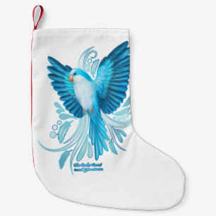 Blue Quaker Parrot Small Christmas Stocking