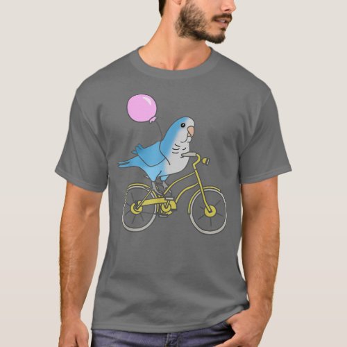 Blue Quaker riding a bike Funny Parrot owner Pet B T_Shirt