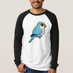 Blue Quaker Parrot Men's Canvas Long Sleeve Raglan T-Shirt