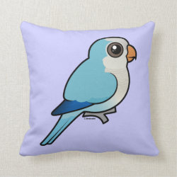 Blue Quaker Parrot Cotton Throw Pillow