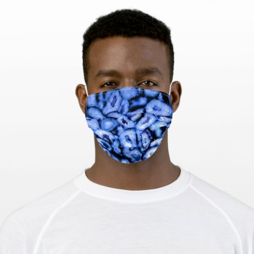 Blue Quartz abstract blue Agate Geode Adult Cloth Face Mask