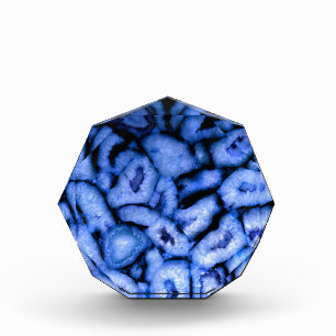 Blue Quartz Agate, blue Geodes, abstract pattern Acrylic Award