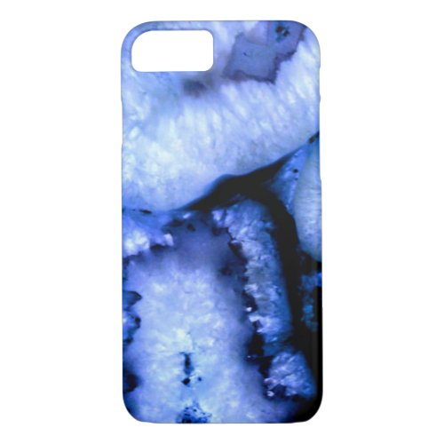 Blue Quartz Agate blue Geodes abstract pattern  iPhone 87 Case