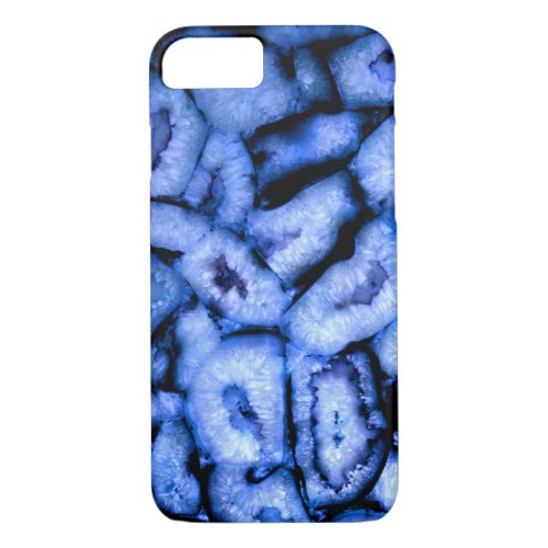 Blue Quartz Agate blue Geodes abstract pattern  iPhone 87 Case