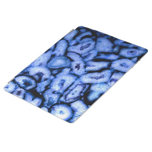 Blue Quartz Agate blue Geodes abstract pattern  iPad Smart Cover