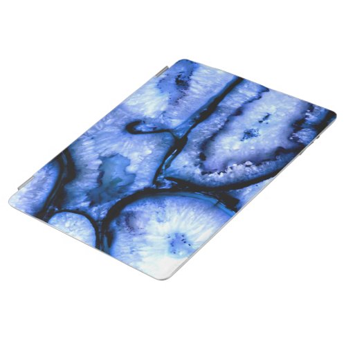 Blue Quartz Agate blue Geodes abstract pattern  iPad Smart Cover