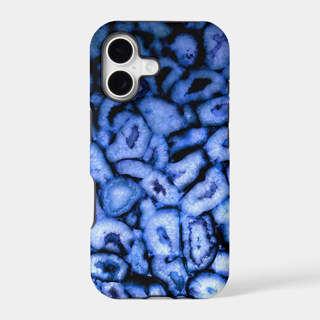 Blue Quartz Agate, blue Geodes, abstract pattern  Iphone Case (Back)