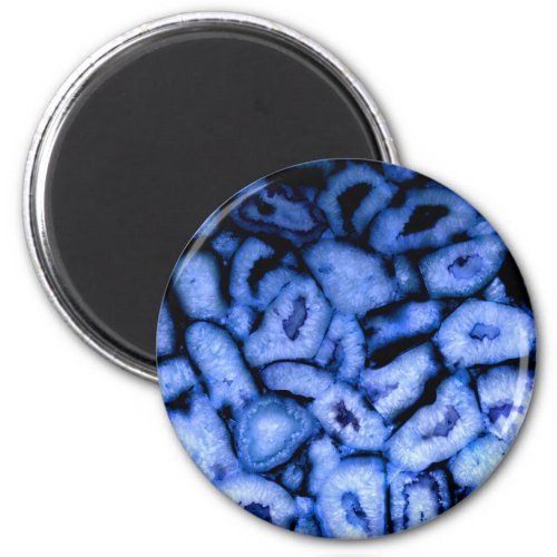 Blue Quartz Agate blue Geodes abstract pattern  Magnet