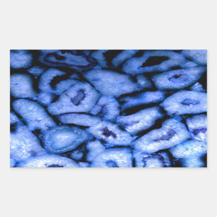 Blue Quartz Agate, blue Geodes, abstract pattern Rectangular Sticker