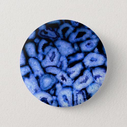 Blue Quartz Agate Geodes Button