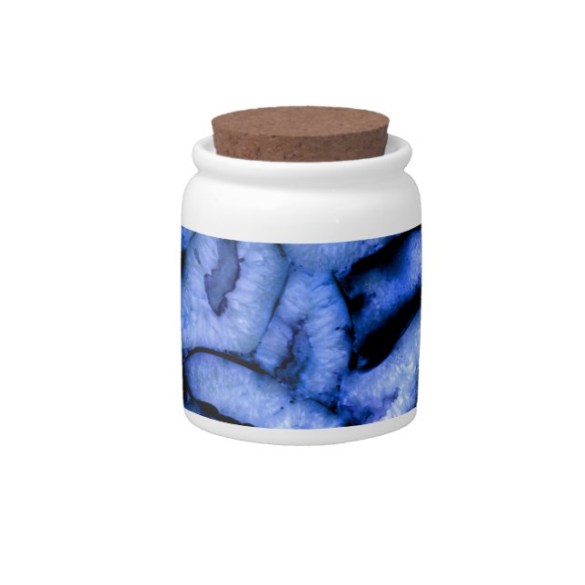 Blue Quartz Agate Geodes Candy Jar (Front)