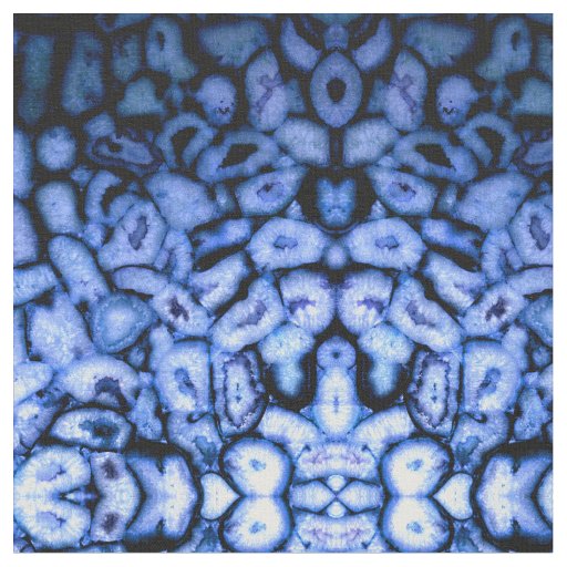 Blue Quartz Agate Geodes Fabric