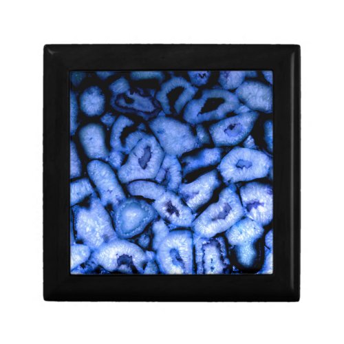 Blue Quartz Agate Geodes Keepsake Box