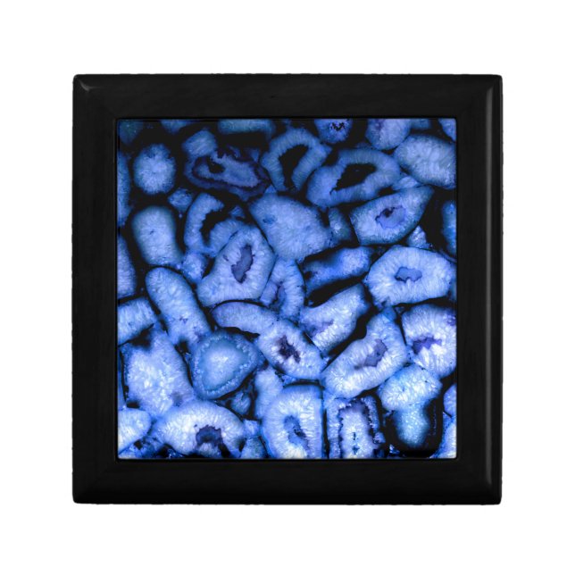 Blue Quartz Agate Geodes Keepsake Box (Front)