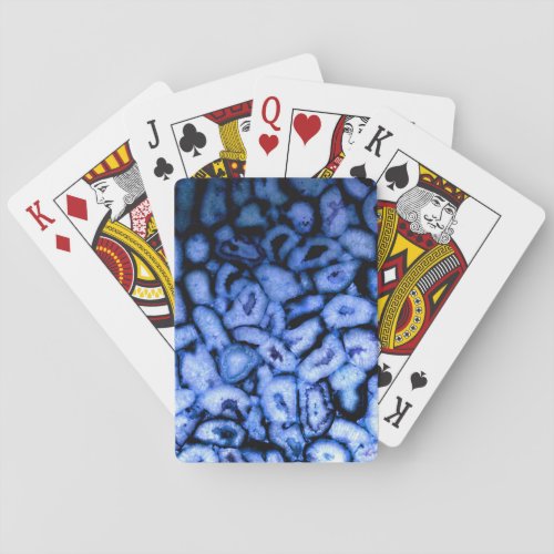Blue Quartz Agate Geodes Playing Cards
